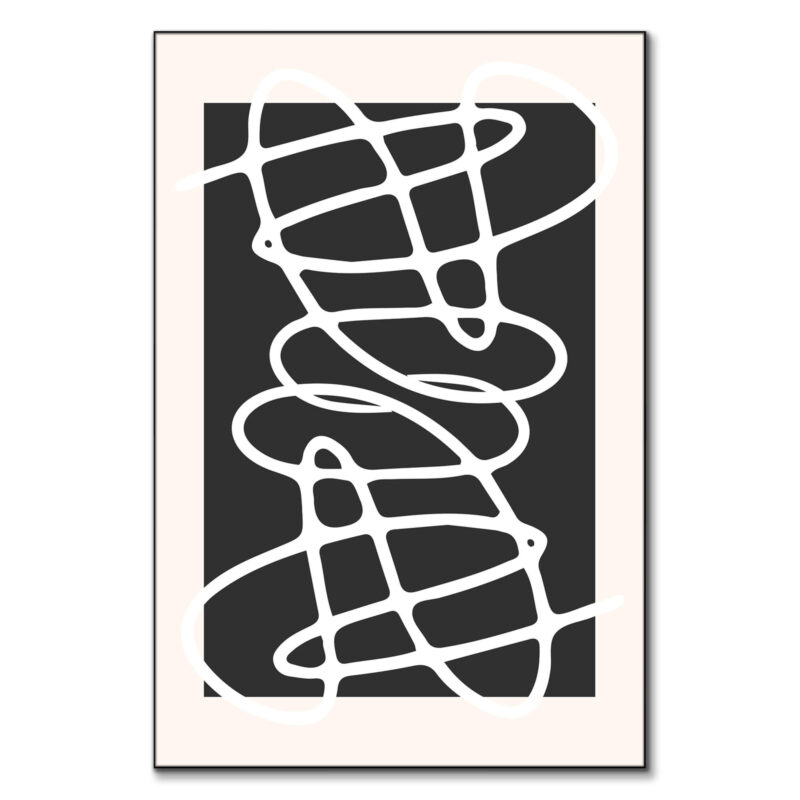 Scribbles III Black and White Wall Art by RS Lab Studio