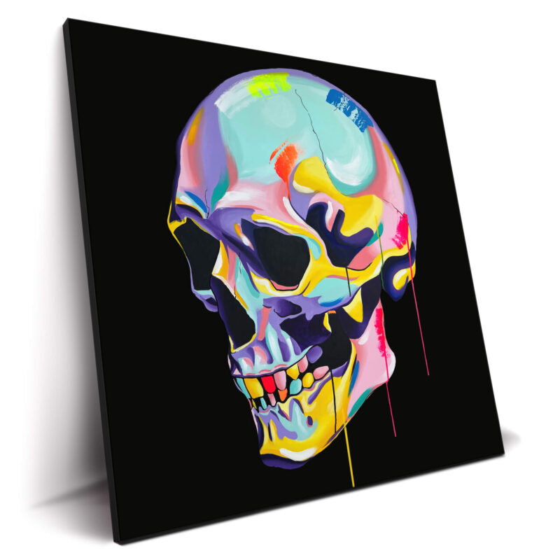 Colorful Skull Black Colorful Wall Decor by IR Artwork