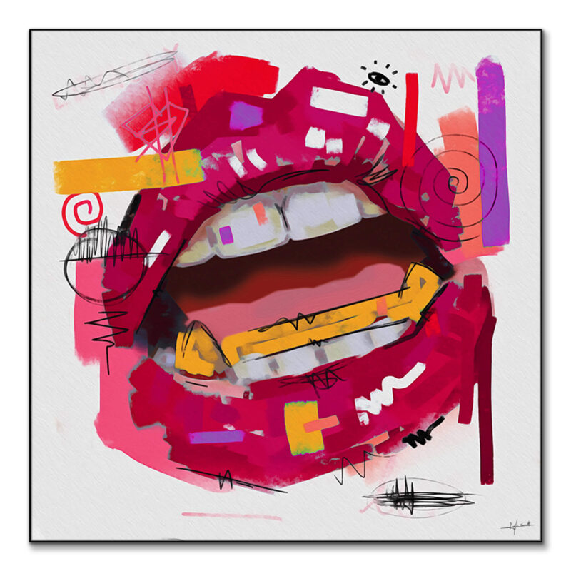 Rose Pink Lips Pink Wall Art by Nuwarhol