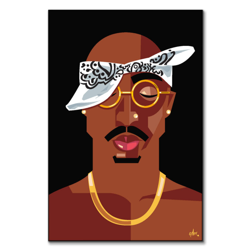 Tupac Dark Wall Art by Quincy Ray