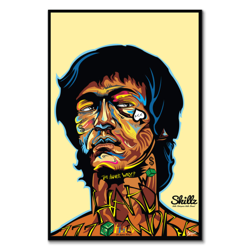 Bruce Lee Vibrant Wall Art by Kelley Jackson