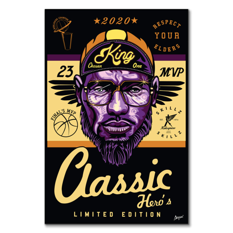 Chosen King LeBron James Dark Wall Art by Kelley Jackson