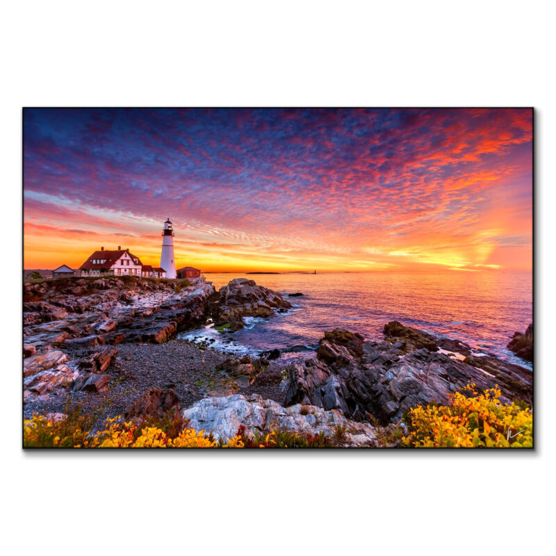 Portland Light Sunrise Warm Wall Art by Peter Alessandria