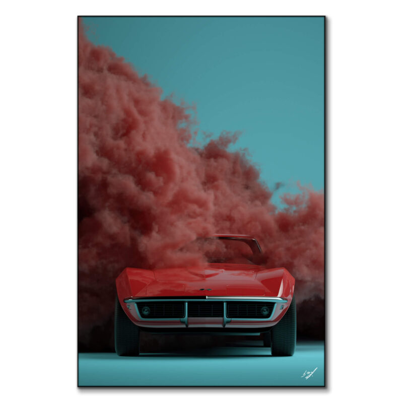 Chevrolet Corvette Red Wall Art by Konji