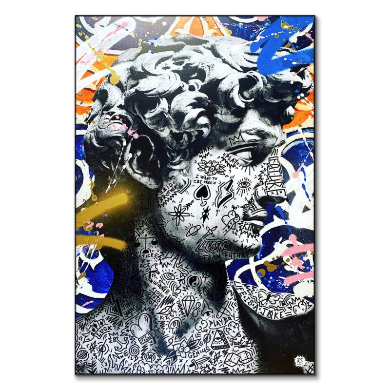 King David Vibrant Wall Art by RS Artist