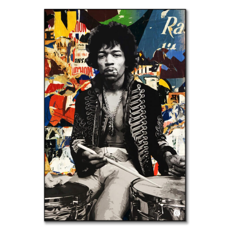 Jimi's Drum Set Vibrant Wall Art by RS Artist