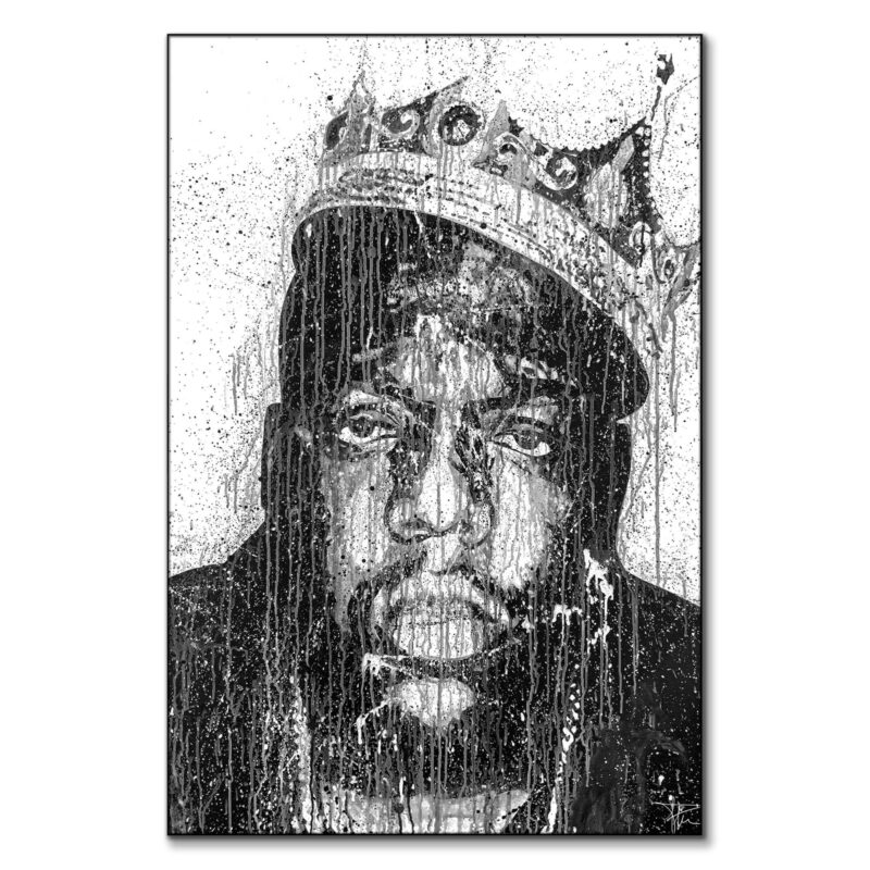 Biggie Drip Black and White Wall Art by P Muir Art