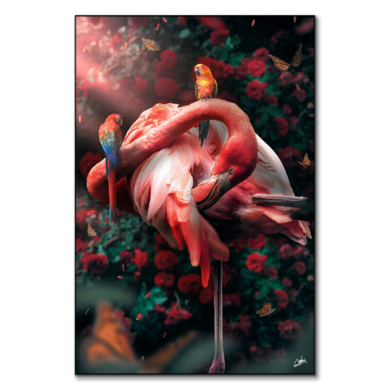 Funky Flamingo Warm Wall Art by Zenja Gammer