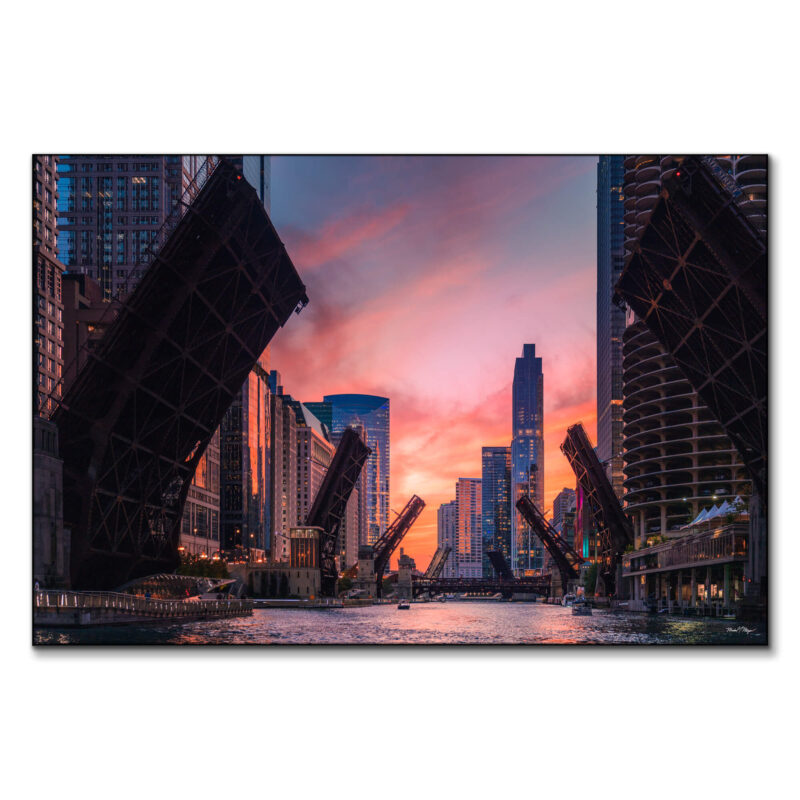 Bridges Up Sunset Warm Wall Art by Michael Meyers