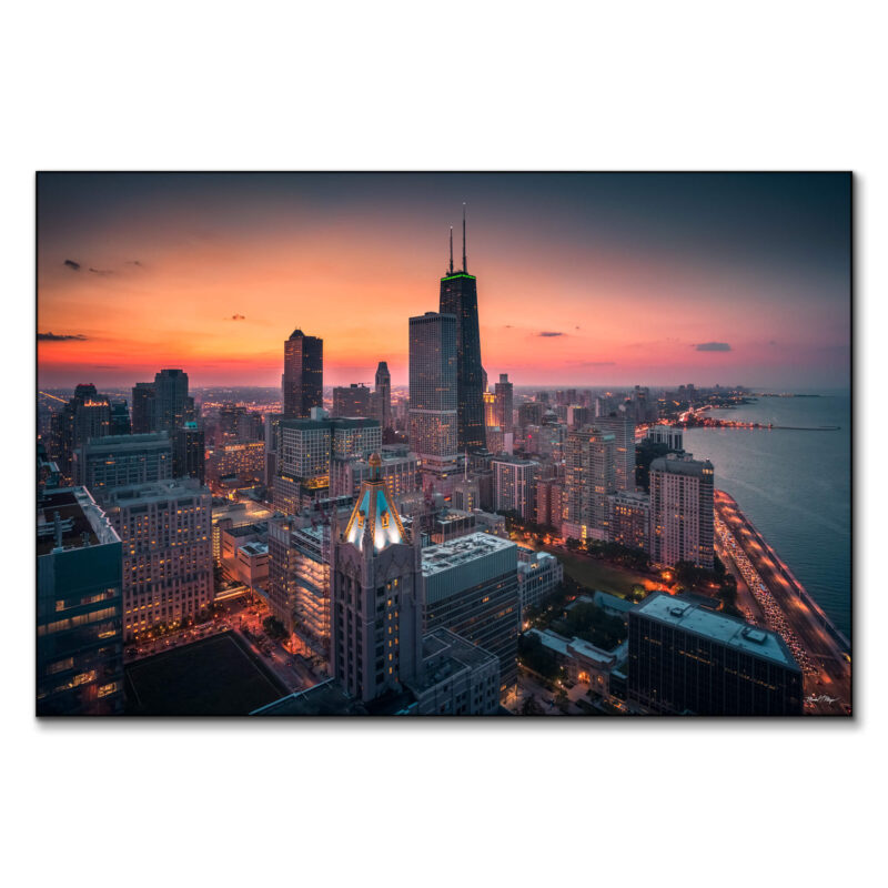Chicago Skyline Warm Wall Art by Michael Meyers