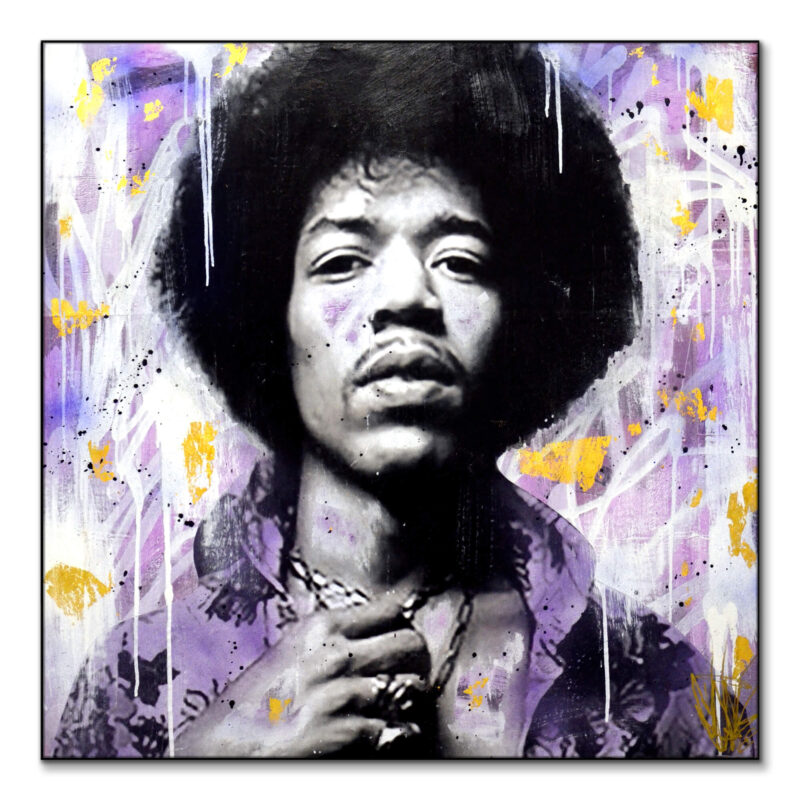 Jimi Hendrix Vibrant Wall Art by Seek One