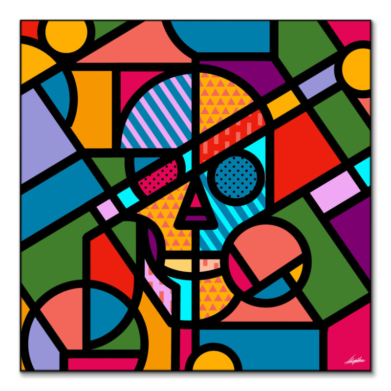 Shape Skull Vibrant Wall Art by Ali Gulec