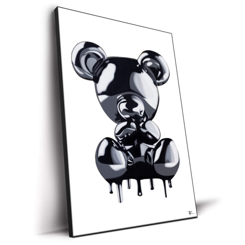Drippy Bear 13 Black and White Wall Decor by P Muir Art
