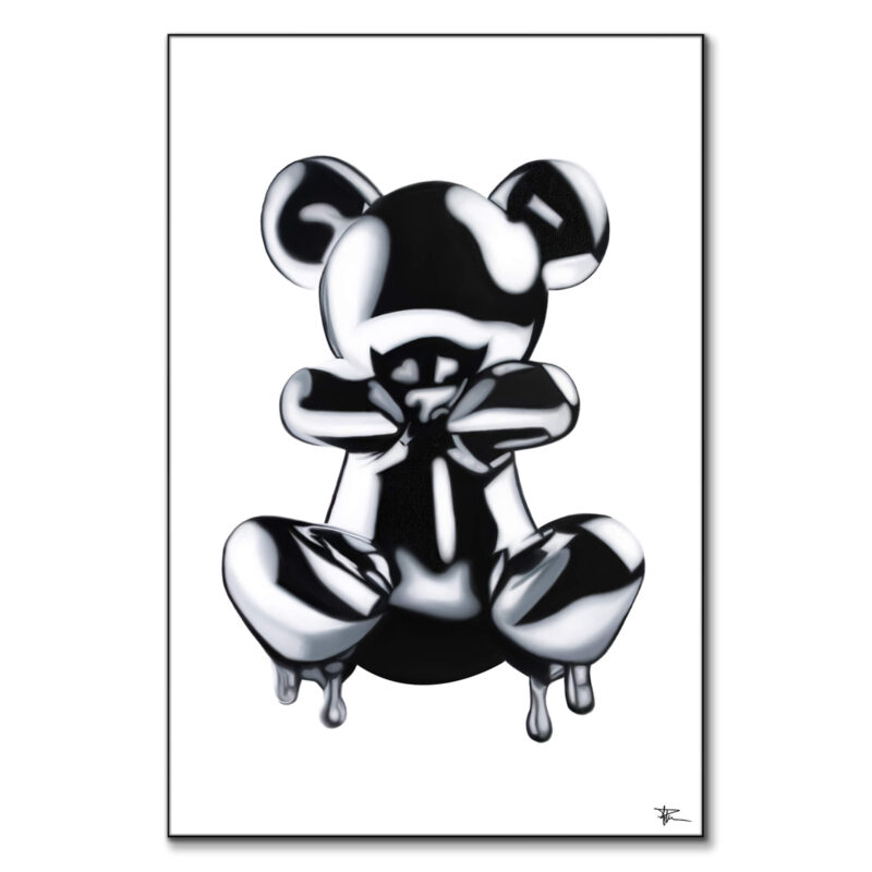Drippy Bear 15 Black and White Wall Art by P Muir Art