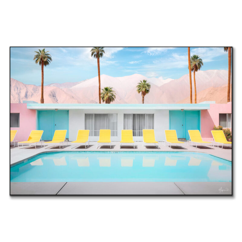 Palm Springs Pool Day Pastel Wall Art by Philippe HUGONNARD