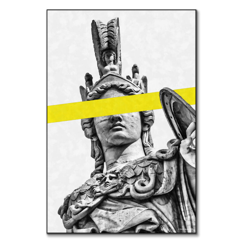 Athena's Hidden Eyes Black and White Wall Art by Underdott