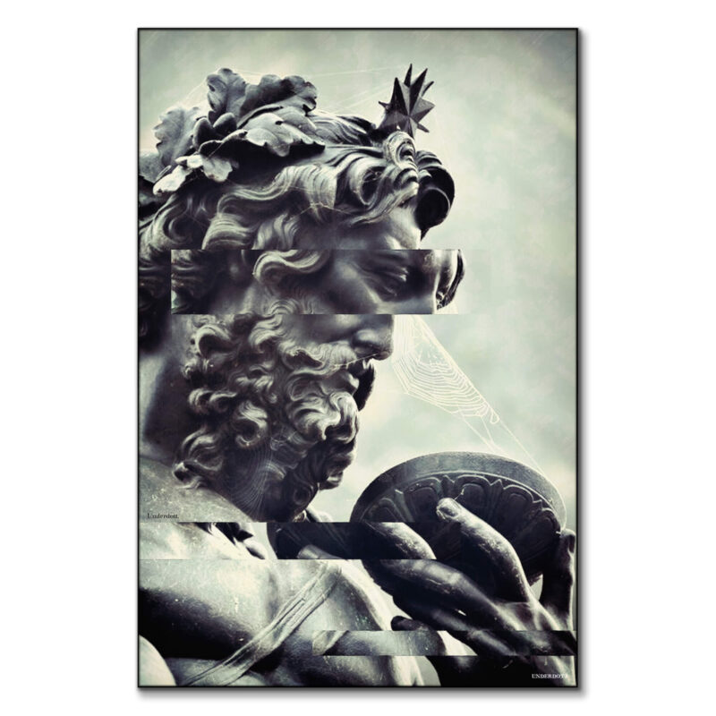 Glitch Zeus Green Wall Art by Underdott