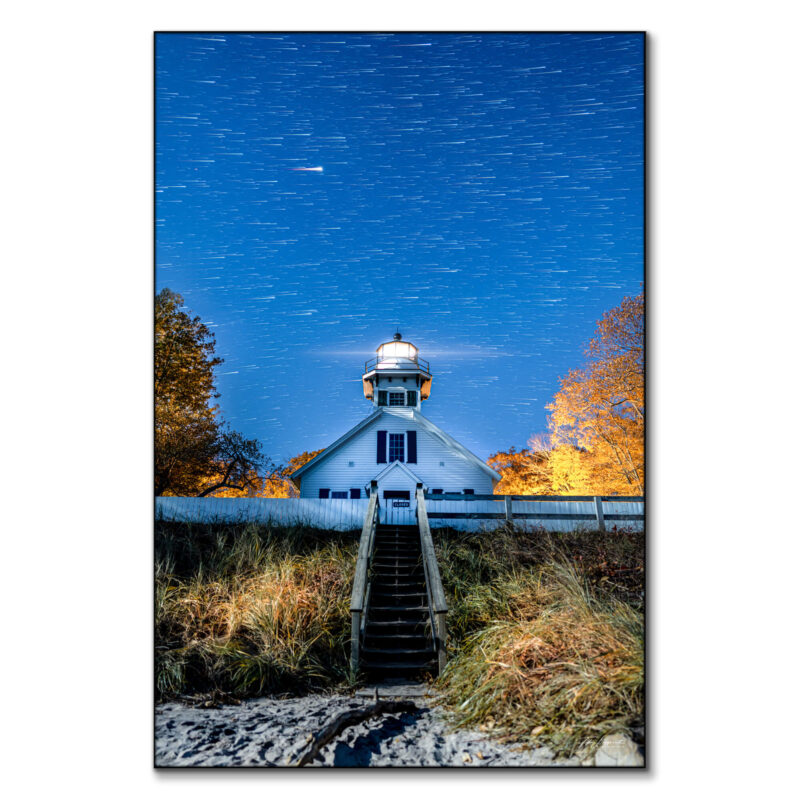 Mission Point Star Trail Dark Wall Art by Michigan Sky Media