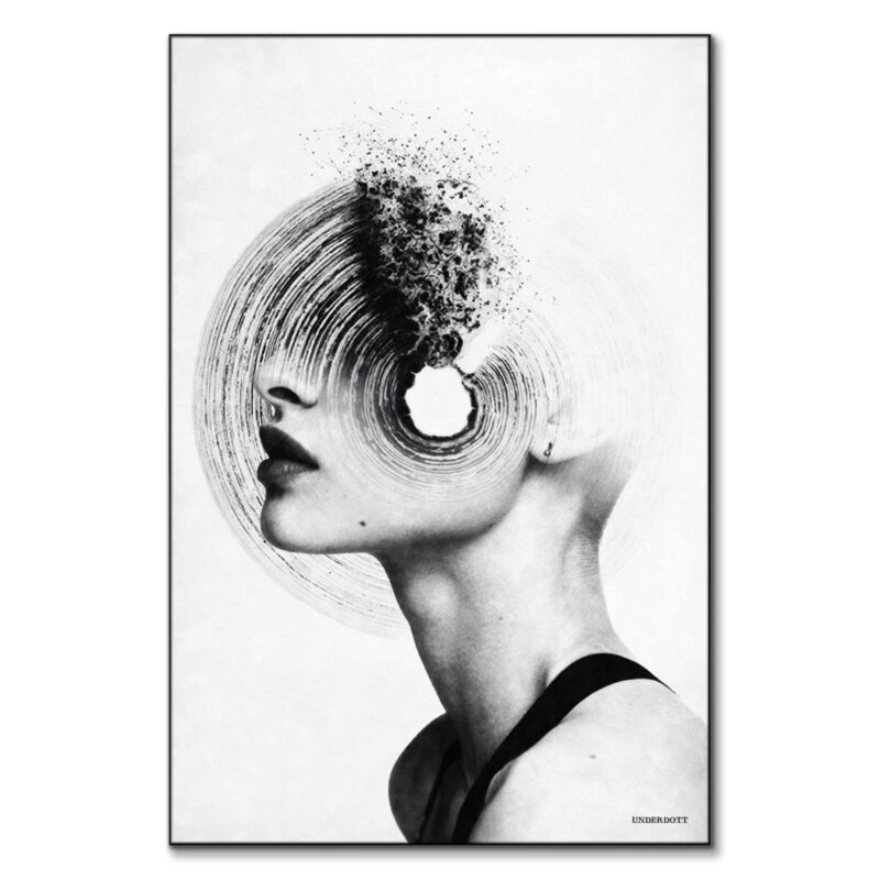 Going Round in Circles Black and White Wall Art by Underdott