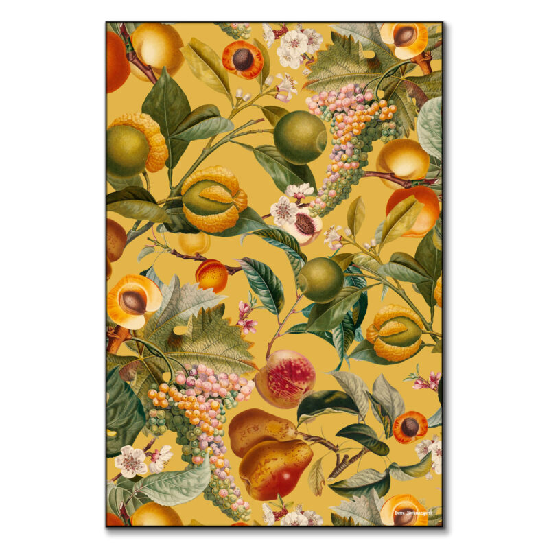 Vintage Fruit Pattern XXVIII Colorful Wall Art by Burcu Korkmazyurek