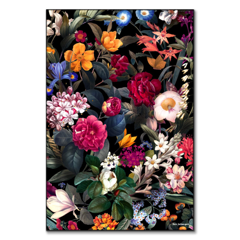 Floral Spice II Night Dark Wall Art by Burcu Korkmazyurek