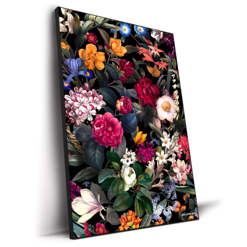 Floral Spice II Night Dark Wall Decor by Burcu Korkmazyurek