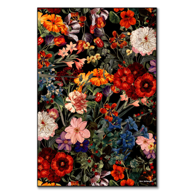 Exotic Night Garden Dark Wall Art by Burcu Korkmazyurek