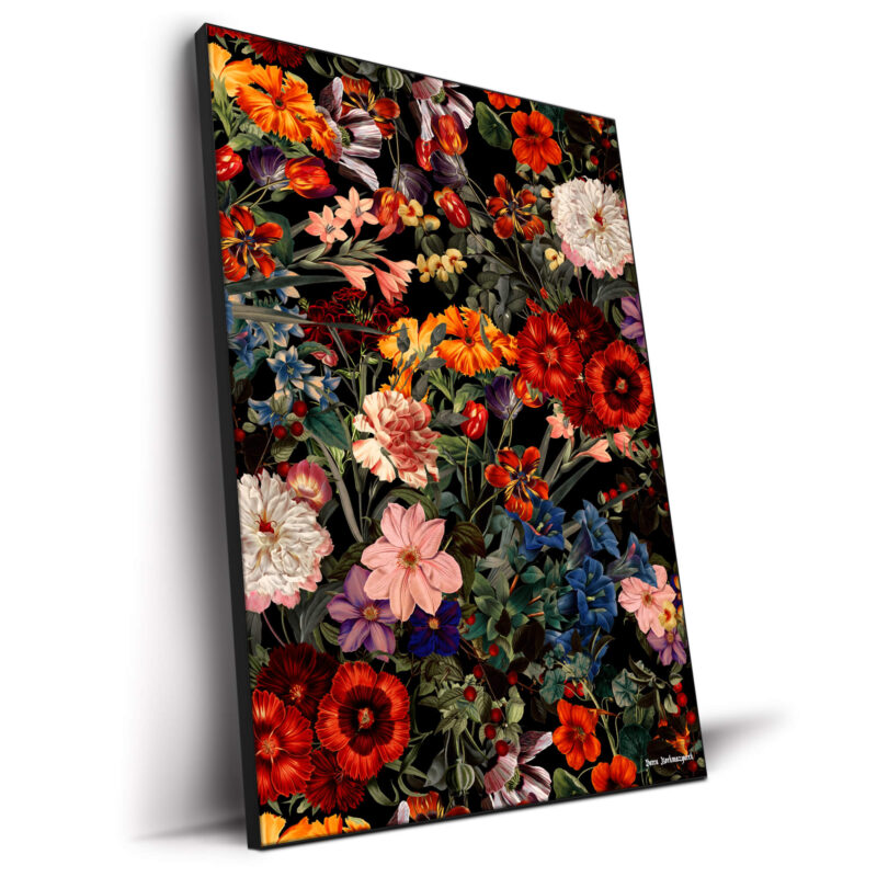 Exotic Night Garden Dark Wall Decor by Burcu Korkmazyurek