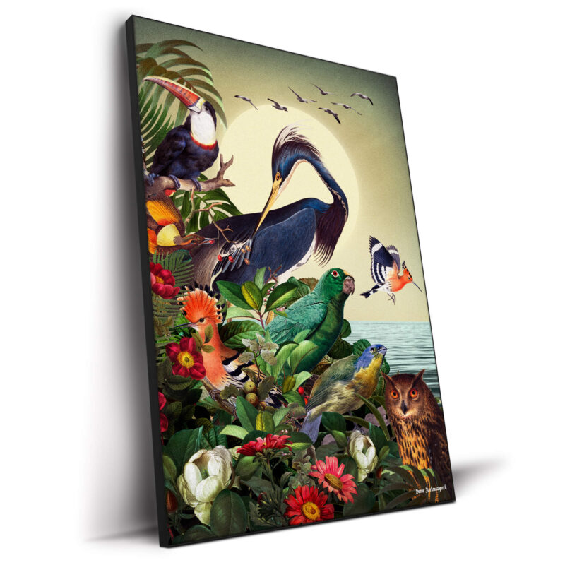 Birds World Green Wall Decor by Burcu Korkmazyurek