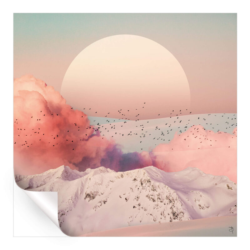 Landscape of Calmness Pink Wall Art by BambashkART