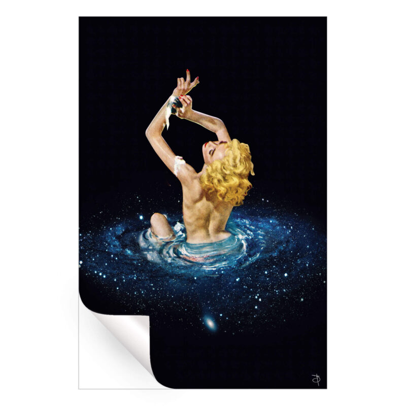 Galaxy Bath Dark Wall Art by BambashkART