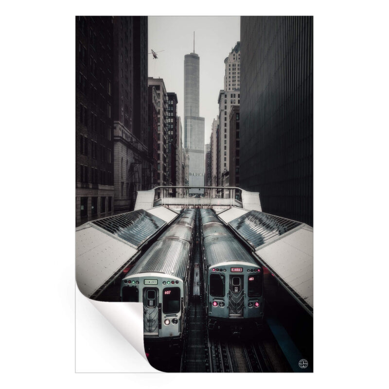 Chicago Trains Cool Wall Art by Scott Wilson