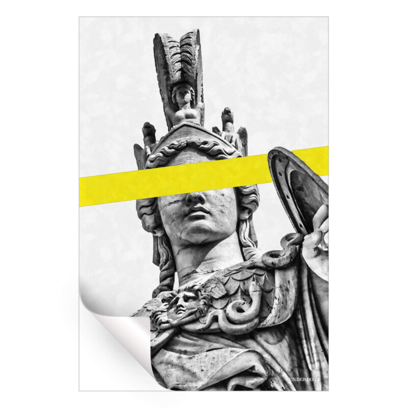 Athena's Hidden Eyes Black and White Wall Art by Underdott