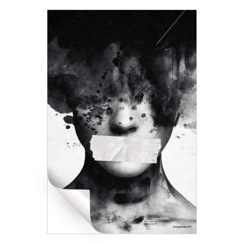 Freedom of Speech Black and White Wall Art by Underdott