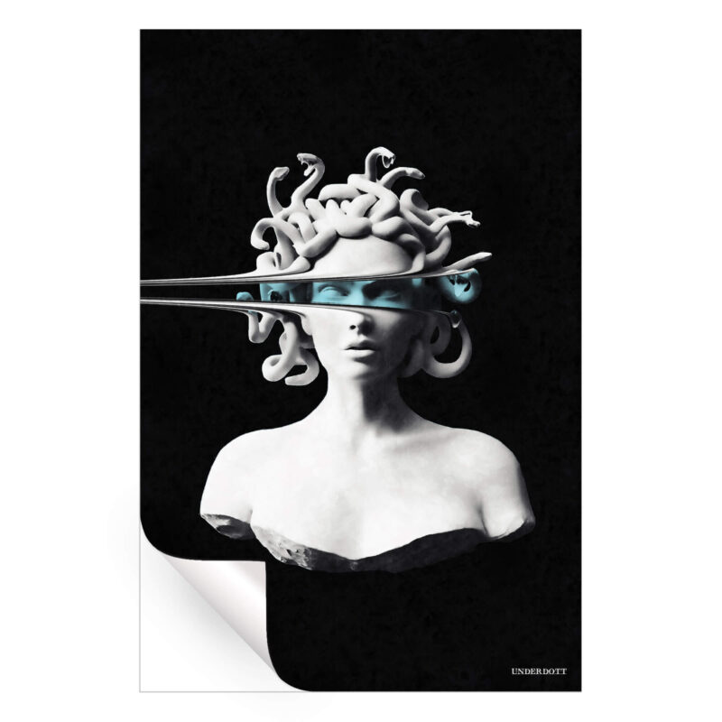 Portrait of Medusa Black and White Wall Art by Underdott