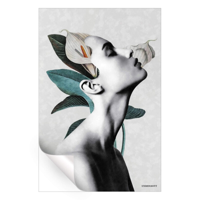 Beauty and Lilies Black and White Wall Art by Underdott