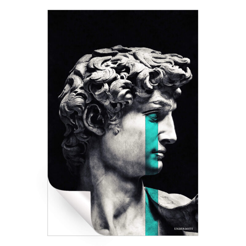 Crying David Black and White Wall Art by Underdott