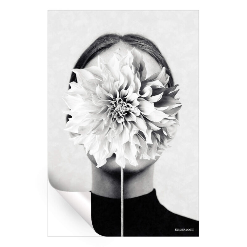 White Flower Black and White Wall Art by Underdott
