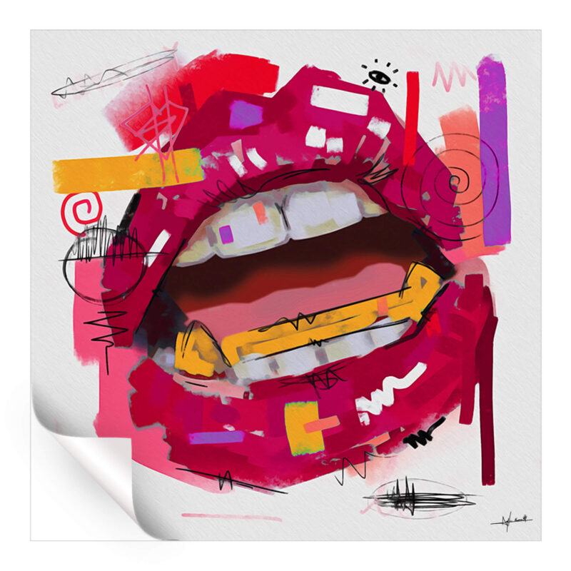 Rose Pink Lips Pink Wall Art by Nuwarhol