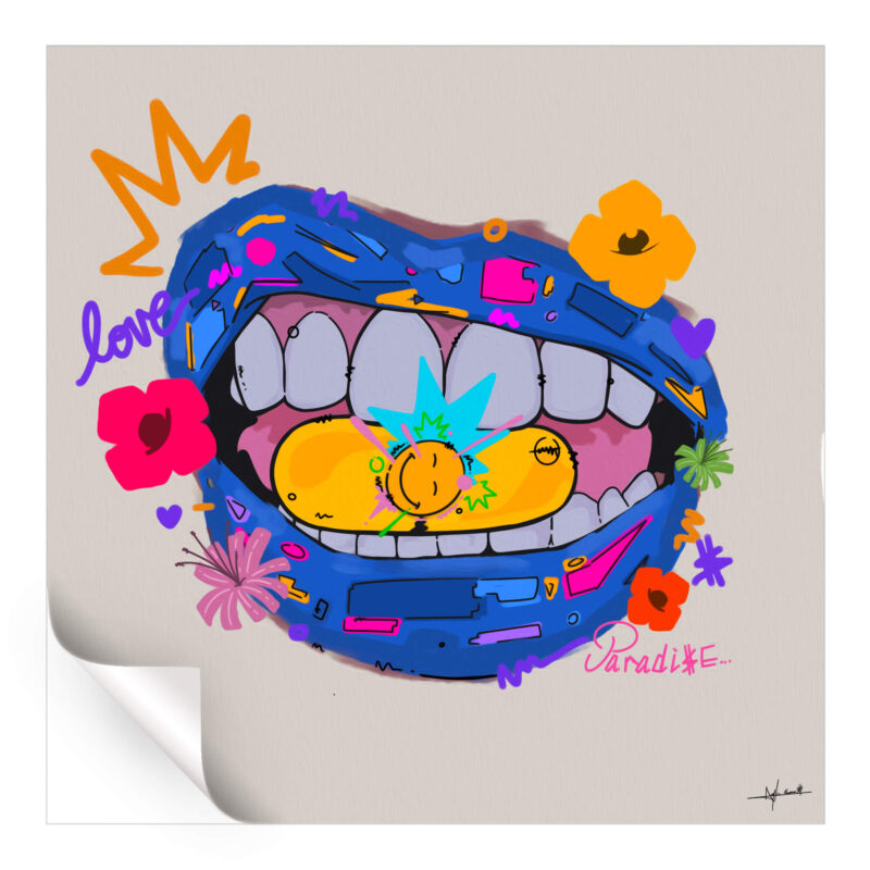 Happy Pill Vibrant Wall Art by Nuwarhol