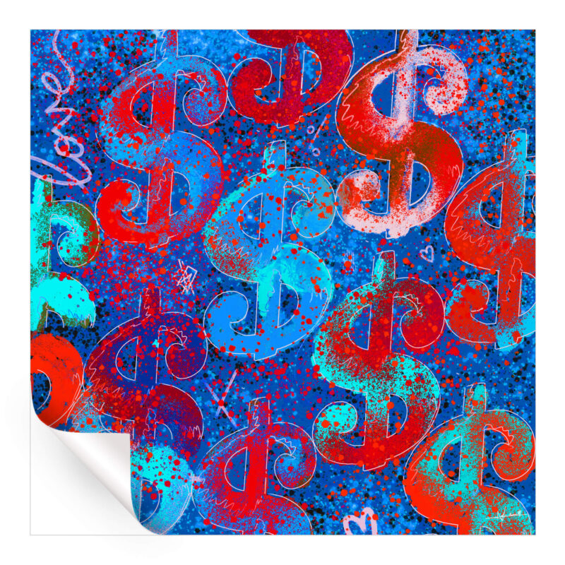 Dollar Sign Merica Vibrant Wall Art by Nuwarhol
