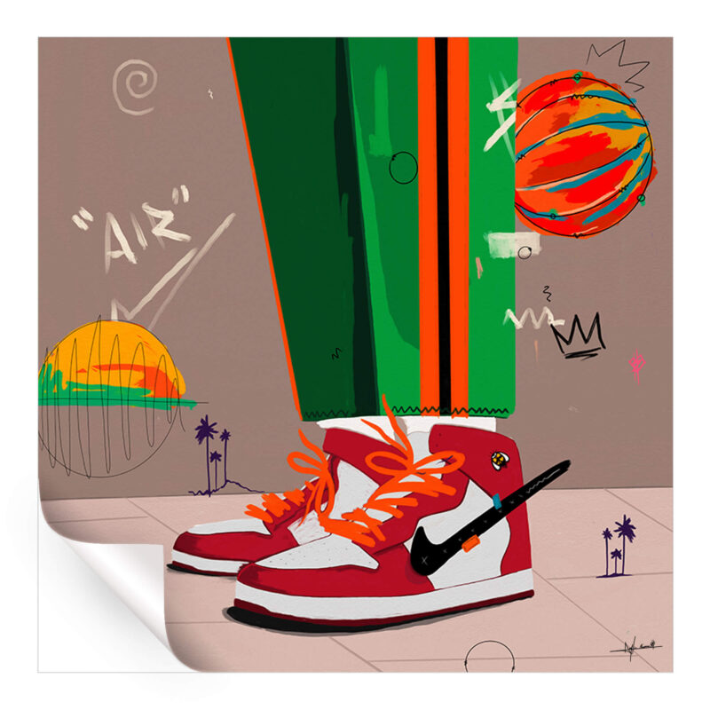 Virgil Street Red Wall Art by Nuwarhol