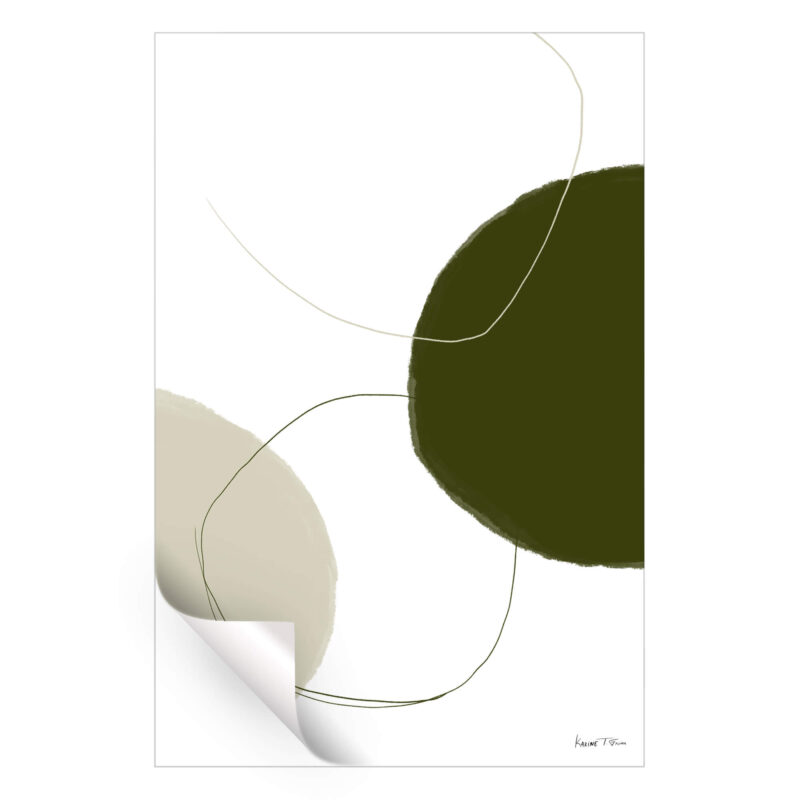 Minimal Circles No. 1 Green Wall Art by Karine Tonial Grimm