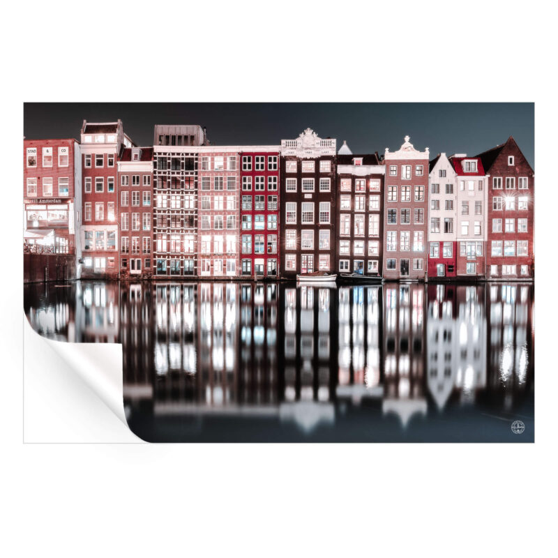Amsterdam House Reflections Dark Wall Art by Scott Wilson