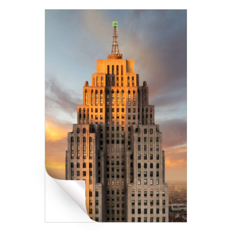 Penobscot Building Brown Wall Art by Chris Hytha