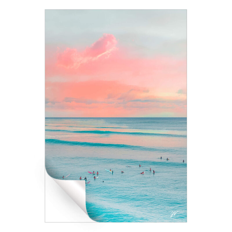 Pastel Surf Party Blue Wall Art by Jess Loiterton