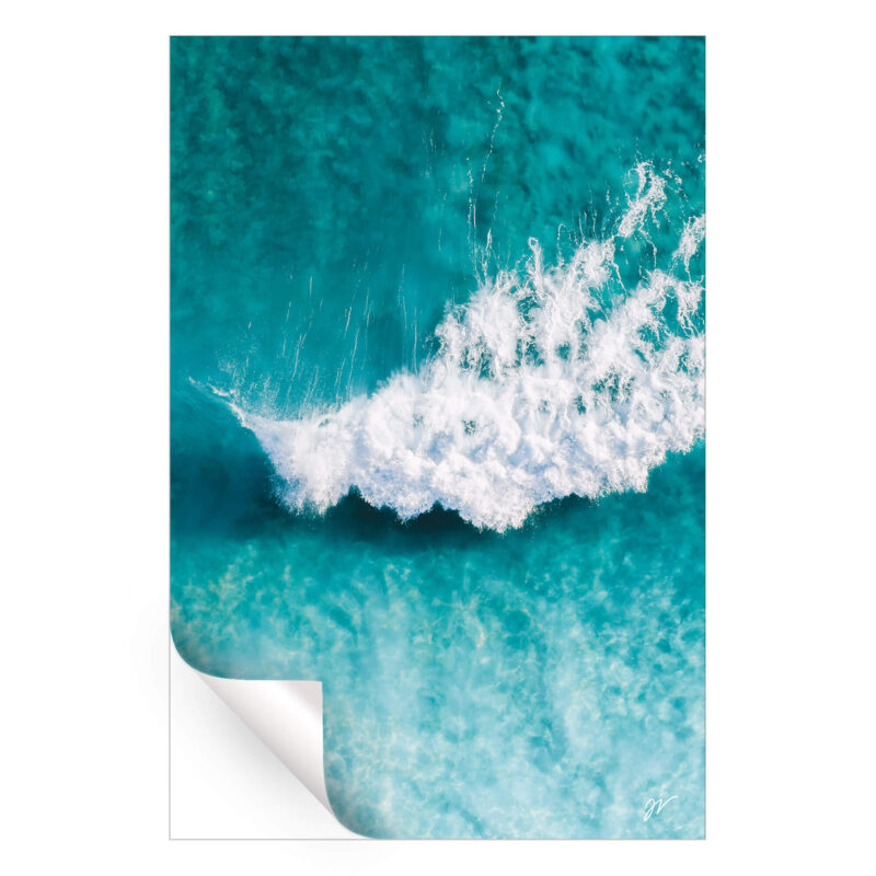 Wave Blue Wall Art by Jess Loiterton