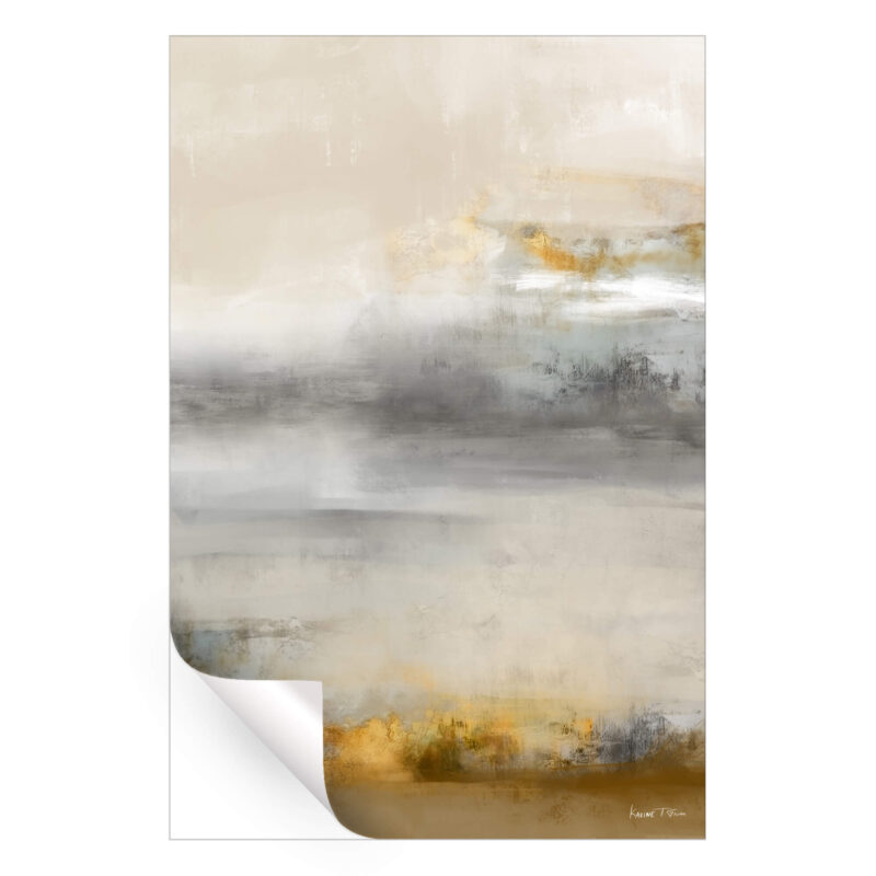 Gold Coins Grey Wall Art by Karine Tonial Grimm