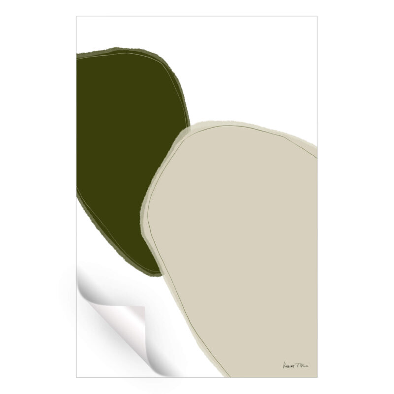 Minimal Circles No. 2 Green Wall Art by Karine Tonial Grimm