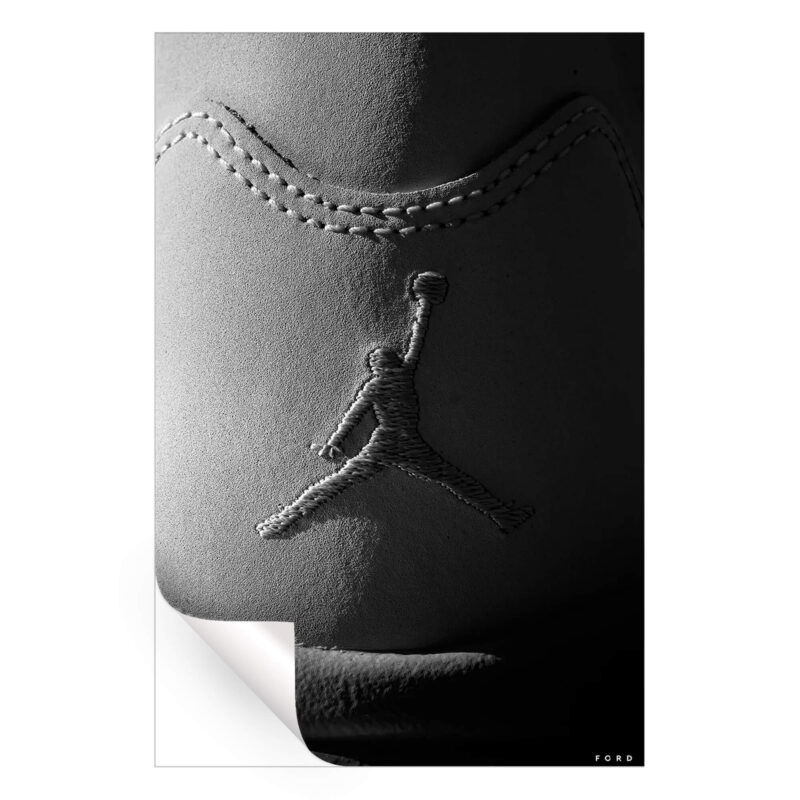 Air Jordan Flight Black and White Wall Art by Nick Ford